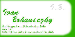 ivan bohuniczky business card